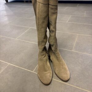 Vince Camuto Tall Suede Knee-High Boots in Olive Taupe